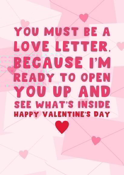 Naughty Valentine's Day Card - You Must Be A Love Letter - Hearts created by Pink Peach Cards