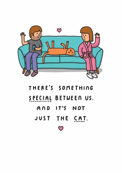 Cute Valentine's Day Card - Something Special Between Us - And It's Not Just The Cat created by mungo and shoddy