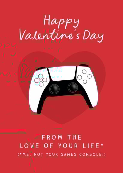 Cute Valentine's Day Card - Games Console - Love Of Your Life created by The Cake Thief
