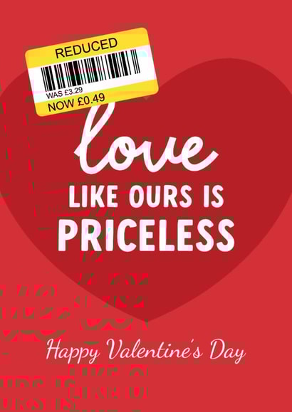 Funny Valentine's Day Card - Our Love Is Priceless - Reduced Sticker created by The Cake Thief