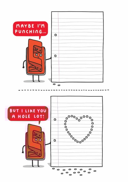 Funny Valentine's Card - Maybe I'm Punching... But I Like You A Hole Lot! created by mungo and shoddy