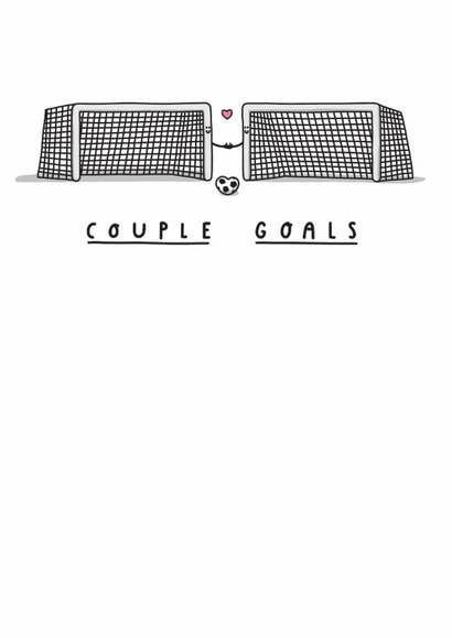 Funny Valentine's Card - Football Pun - Couple Goals created by mungo and shoddy