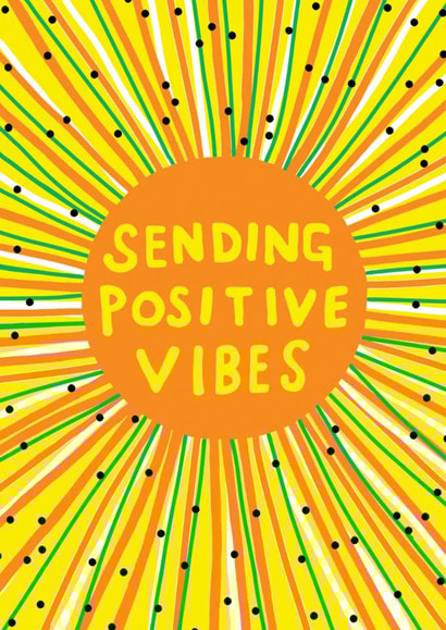 Bold Good Luck Card - Sending Positive Vibes - Bright created by Earlybird