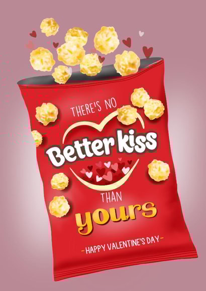 Cute Valentine’s Day Card - Popcorn - No Better Kiss created by I Draw Stuff 