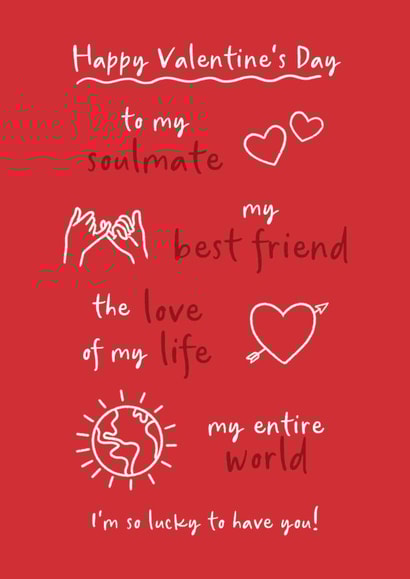 Cute Valentine's Day Card - Soulmate - I'm So Lucky To Have You! created by The Cake Thief
