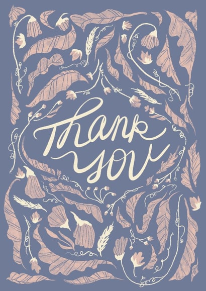 Pretty Thank You Card - Flowers And Leaves created by Julep and Trubbs