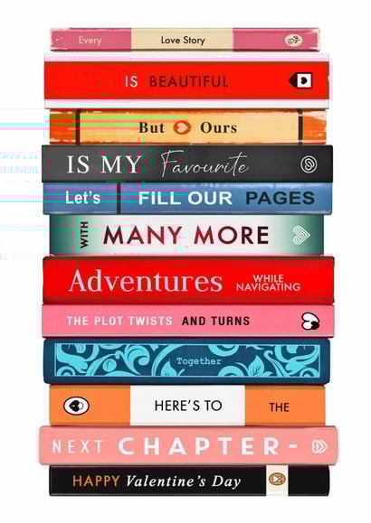 Book Themed Valentine's Day Card For Partner created by Of Life & Lemons Ltd.