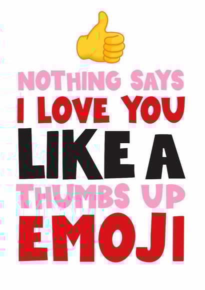 Funny Valentines / Anniversary Card - Thumbs Up Emoji created by Mrs Best Paper Co.