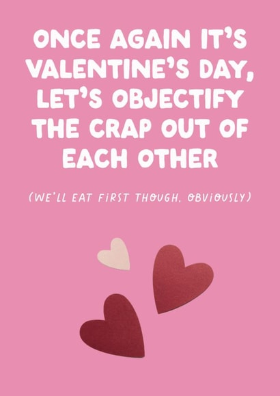 Fun Valentine's Day Card - Objectify - Hearts created by The Buddy Fernandez Card Co.