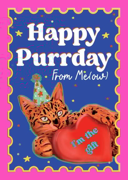 Funny Birthday Card - From The Cat - Happy Purrday created by Foggish