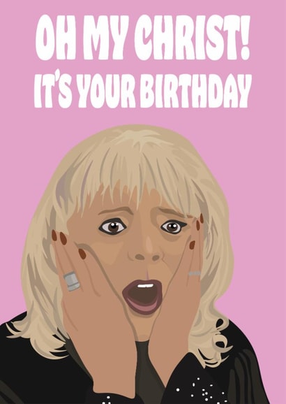 Funny Birthday Card - Pam Shipman - Oh My Christ created by Hello Sausage