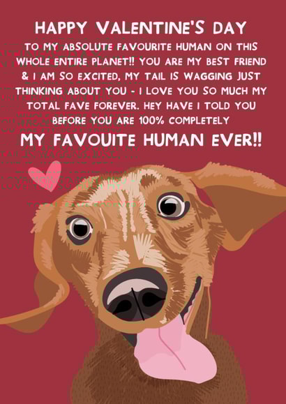 Cute Valentine's Day Card - From The Dog - Dachshund Dog created by From The Dog