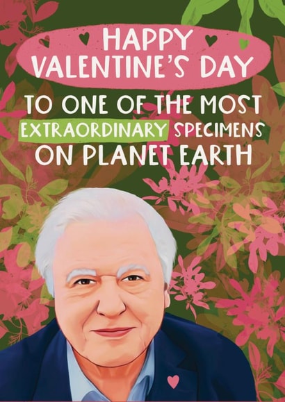 Fun Valentine’s Day Card - David Attenborough - Planet Earth created by Giddy Kipper