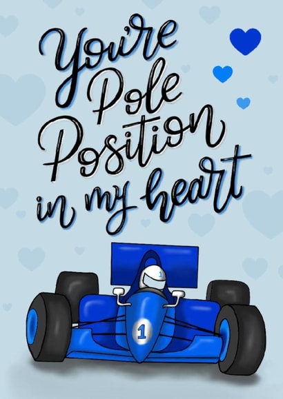 Cute Valentine's Day Card - Pole Position - Driving created by Lettering By LiMaMo