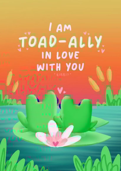 Cute Valentine's Day Card - Toads - Pun created by Ellie MH Designs