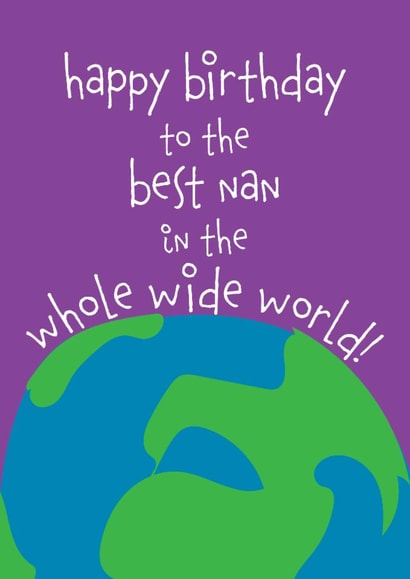Cute Birthday Card - Best Nan In The World created by size3art