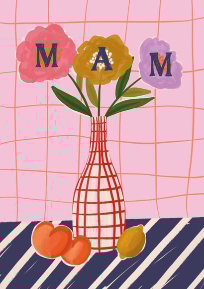 Pretty Mother's Day Card - Mam - Floral Vase created by Jessie Maeve Studio