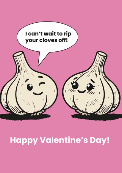 Cheeky Valentines Day Card - for him or her & for food lovers - food puns created by Mollie's Media Hub