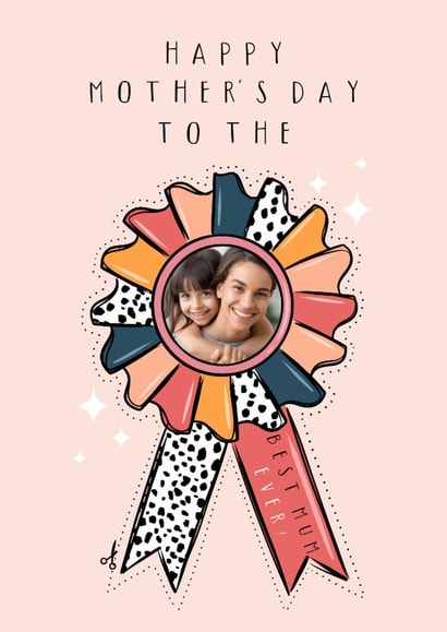 Cute Mother's Day Card - Rosette - Best Mum Ever created by Little Prints Fred Designs