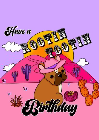 Cute Birthday Greetings Card for French Bulldog Lover created by Natalie Tuck