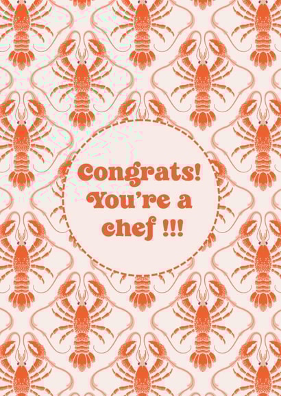 Chef Celebration Design with Lobster Pattern created by Elisabeth Cölfen