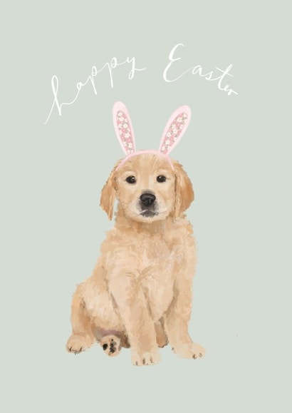 Cute Easter Card - Golden Retriever created by Honey & Velvet Studio