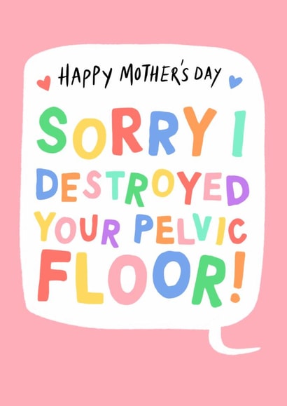Funny Mother’s Day Card - Colourful Pelvic Floor Joke - Cheeky Joke created by Running with Scissors