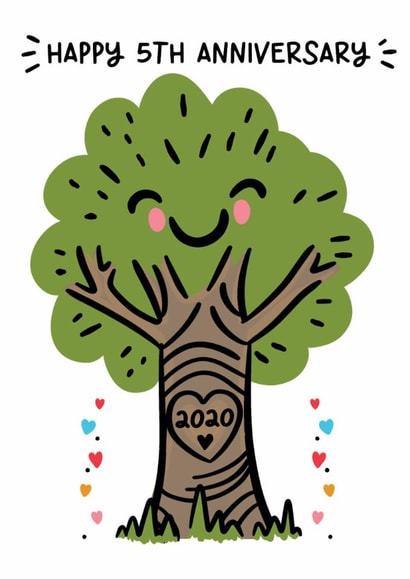 Cute Anniversary Card - 5th - Wood Anniversary created by Lyndsay Moon