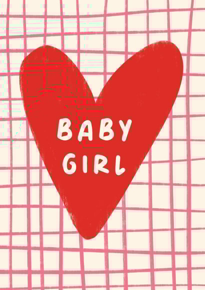 Classic New Baby Card - Baby Girl created by Print & Pigment