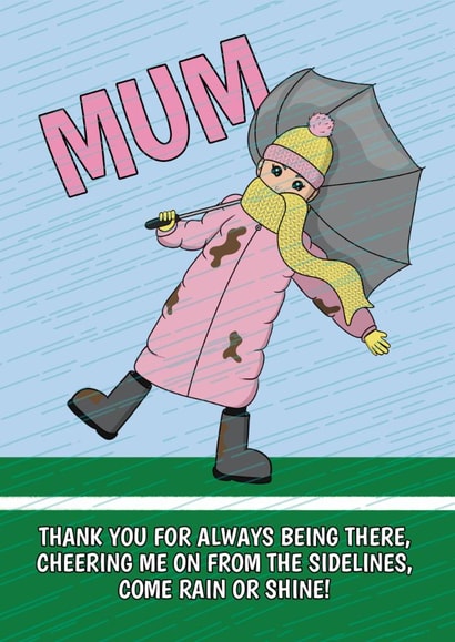 Cute Mother's Day Card - Thank You For Always Cheering Me On - Football created by @Cupsie's Creations