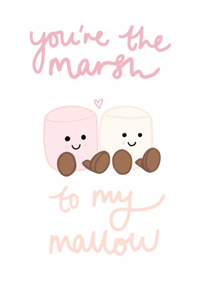 Jellycat Marshmallow Valentine's Day/Anniversary Card - Pun created by Chloé Street