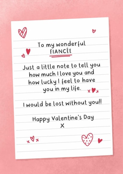 Heartfelt Valentine’s Day Card - For Fiancée - Handwritten Note created by Fliss Muir