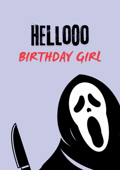 Fun Scream Birthday Card - For Her - Ghostface created by PopCult Designs