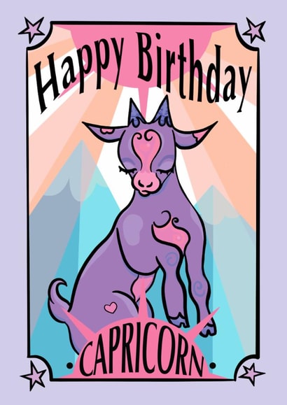 Cute Birthday Card - Capricorn - Horoscope - Zodiac - Astrology created by Scruffysprite