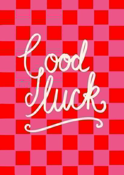 Fun Good Luck Card - Bright Checkerboard created by Kavita