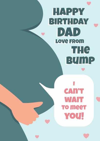 Cute Happy Birthday Card - For Dad To Be - From The Bump created by Digital Waves