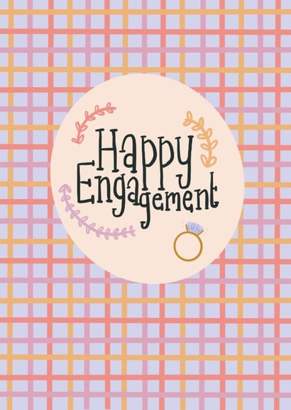 Cute Engagement Card - Check Design created by Kavita