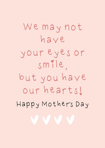 Cute Mother's Day Card - For Stepmum Or Mother Figure - Hearts created by Little Prints Fred Designs