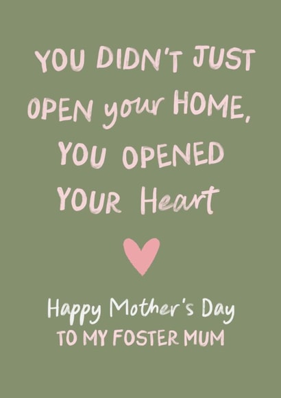 Heartfelt Mother's Day Card - Foster Mum - Heart created by Sweetlove Press
