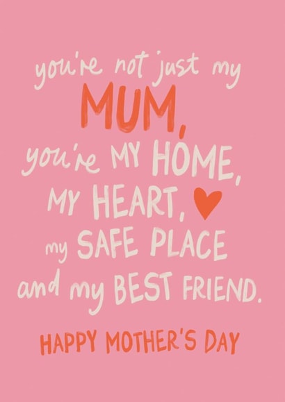 Heartfelt Mother's Day Card - For Mum - Not Just My Mum created by Sweetlove Press