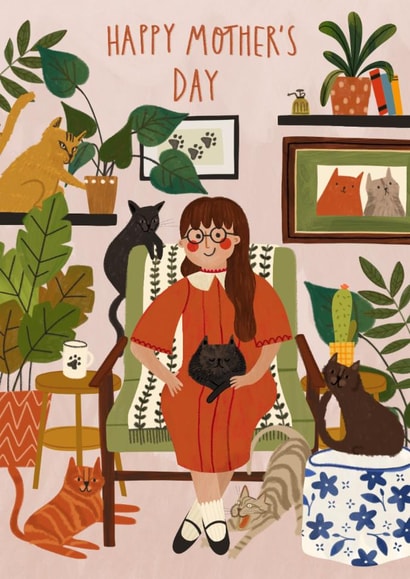 Cute Mother's Day Card - Cats - Plants created by AbiGoLucky