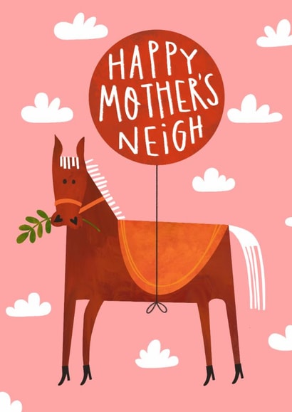Cute Mother's Day Card - Horse - Happy Mother's Neigh created by AbiGoLucky