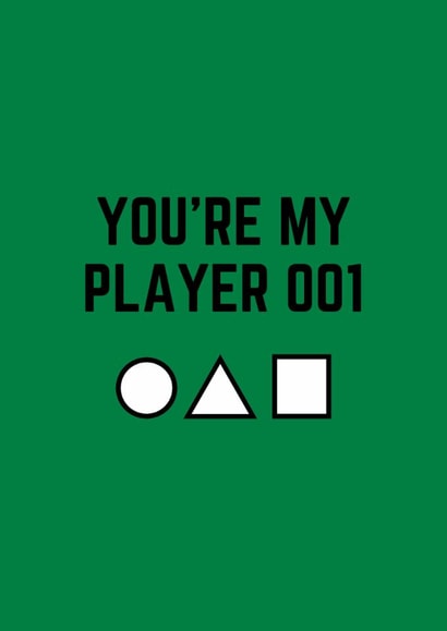 Funny Valentine's Day Card - Squid Game - Player 001 created by Amy (Hedgecards)