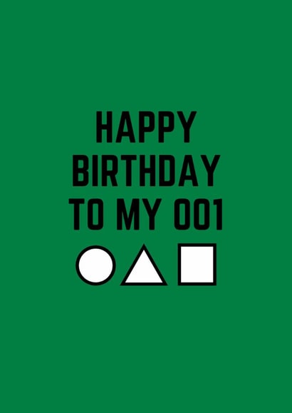 Funny Birthday Card - Squid Game - 001 created by Amy (Hedgecards)