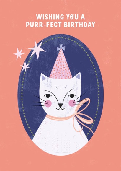 Cute Birthday Card - Purr-fect Cat created by Melissa Donne