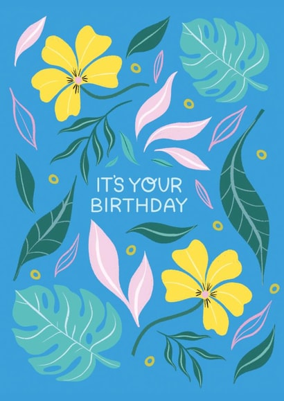 Pretty Birthday Card - Botanical Flowers created by Melissa Donne
