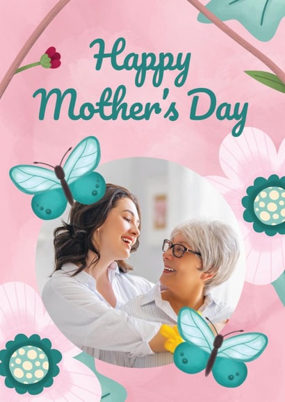 Pretty Mother's Day Card - Flowers And Butterflies created by Bev O'Connor || @oconnordesign