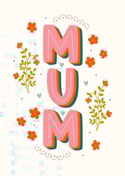 Pretty Mother's Day Card - Floral Typography created by Abbie Imagine