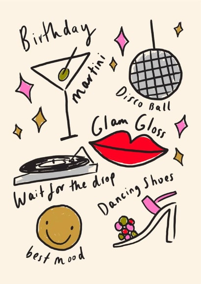 Classic Birthday Card - Disco Dancing created by Duchess Plum