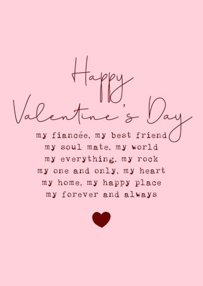 Classic Valentine's Day Card - Fiancée - Forever And Always created by Cake For Breakfast